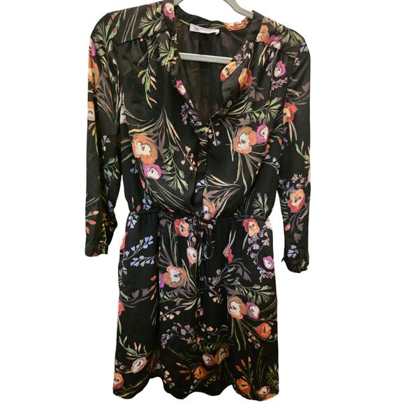 Daniel Rainn Floral Cinch Tie Waist Dress Size Medium EUC - Picture 1 of 6